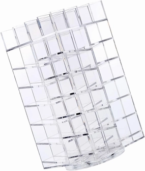 64 Clear Lipglosses Makeup Tower Acrylic Display Risers Clear Lipstick Holder Lip Gloss Clear Brush Holders Display Shelves Lip Organizer to Rotate Detachable Storage Box
