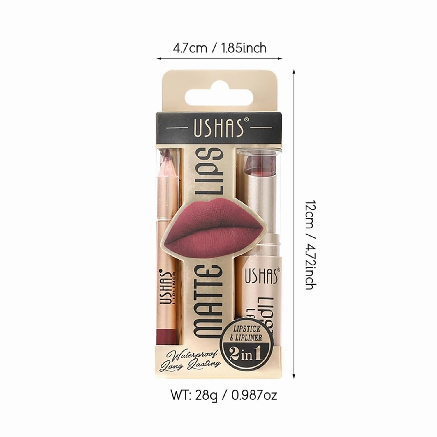 6PC Matte Lipstick Lip Liner Non-stick Cup Long-lasting Waterproof Nude Lipstick Lipstick 6 Colors (Color : S4)