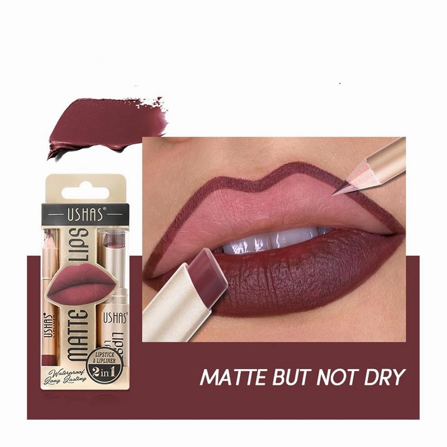 6PC Matte Lipstick Lip Liner Non-stick Cup Long-lasting Waterproof Nude Lipstick Lipstick 6 Colors (Color : S4)