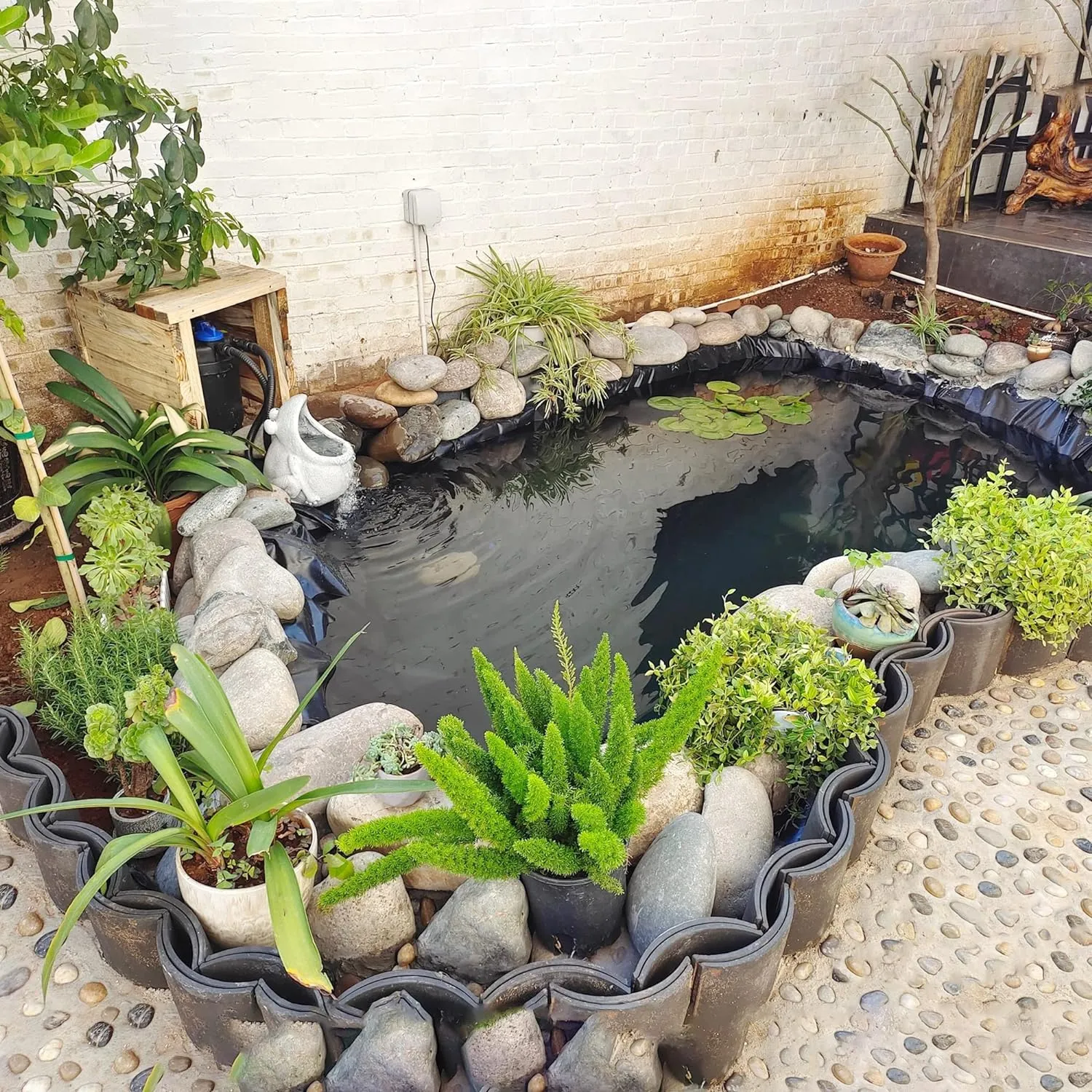 7 x 10 FT Pond Liner, 20 Mil Fish Pond HDPE Liner, Pond Liners for Outdoor Ponds, Koi Ponds, Garden Fountain, Waterfall