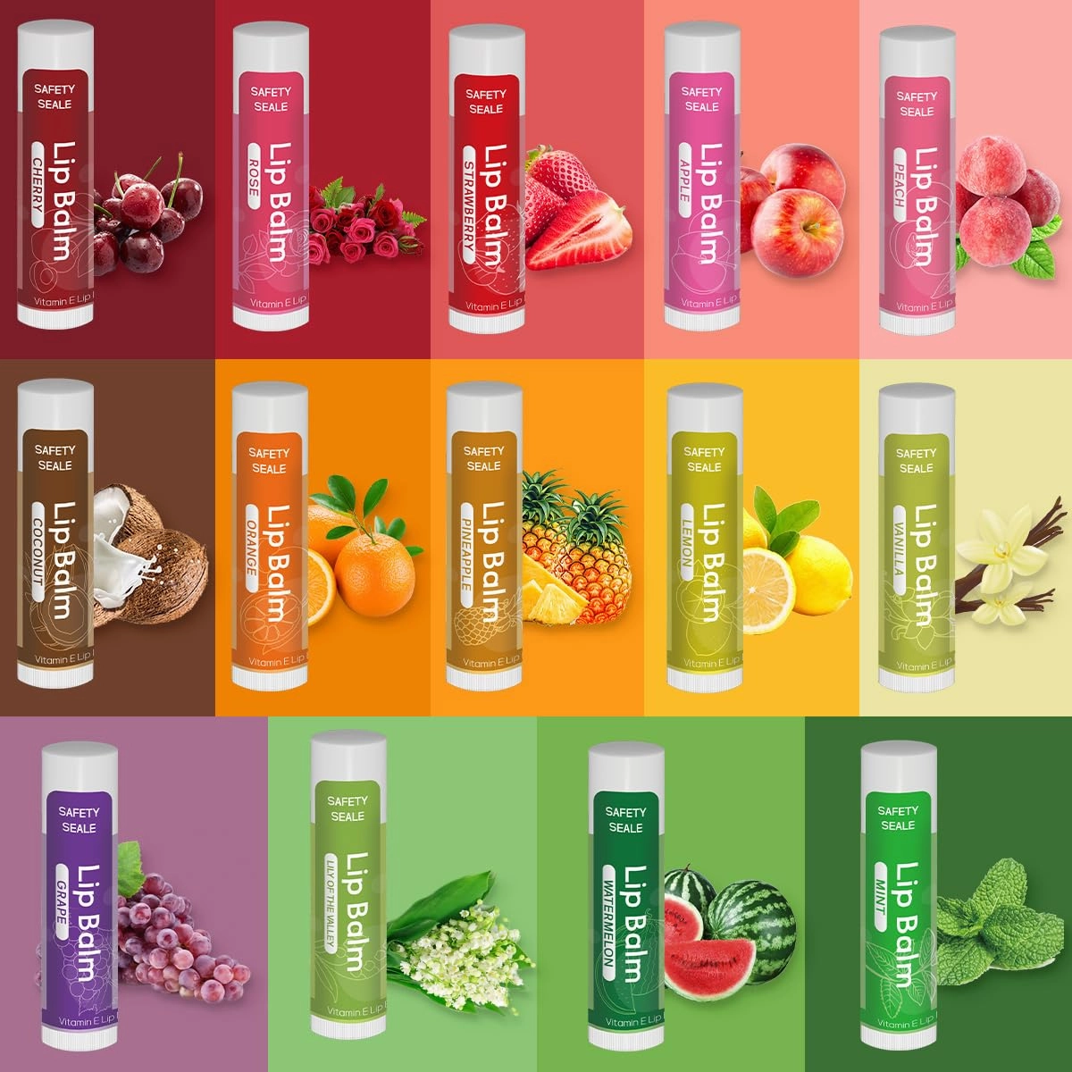 84 Pack Natural Lip Balm Bulk with Vitamin E and Coconut Oil - Moisturizing, Sootand cracked Lips, Mini Chap Stick Gifts for Kids Women Men- 14 Flavors - Non-GMO