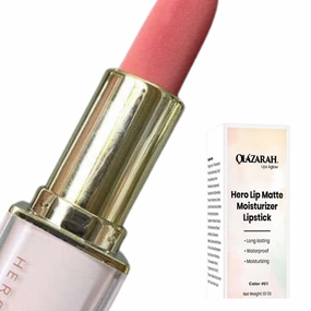 | Hero Long-Lasting Waterproof Lip Matte Cream with Moisturizer Formula for Glamorous & Captivating All-Day Charm (Color #001: White Peach Milk Tea), 1 oz (packaging may vary)