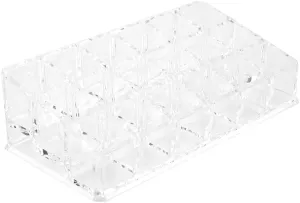 Acouto Lipstick Organizer Portable 18 Slots Mini Cabinets Drawer Jewelry Makeup Cosmetic Storage Box Lip Gloss Holder Perfume Organizer Clear