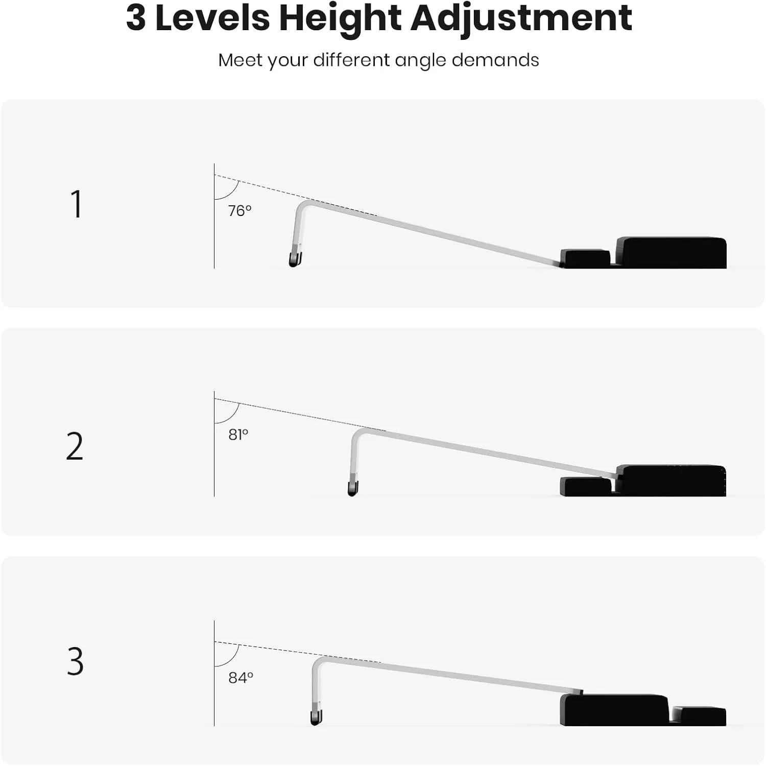 Acrylic Tilted Keyboard Holder - 3-Level Height Adjustment Keyboard Riser with Wrist Rest for Easy Ergonomic Typing & Working, Office & Home