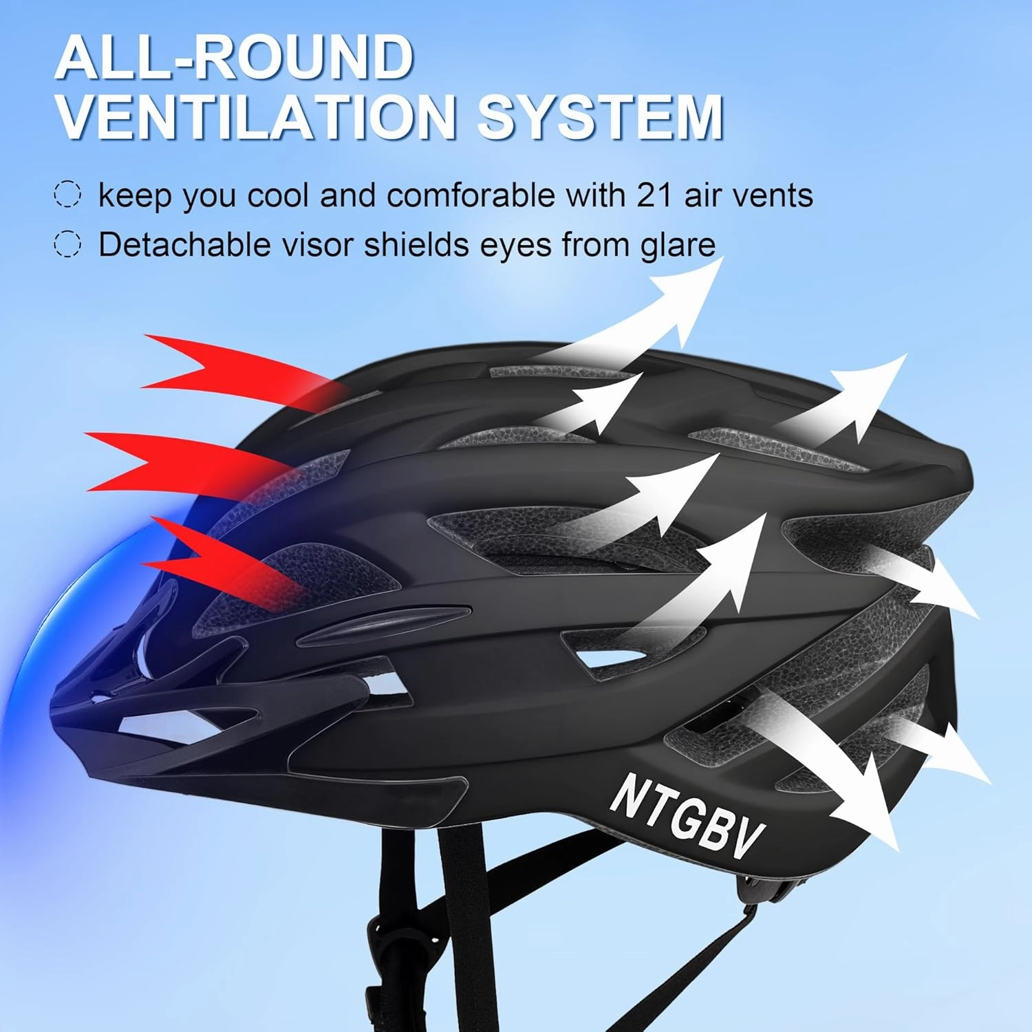 Adult Bike Helmet for Men/Women with Helmet Bag 2 Removable Moisture-Wicking Liners & Visors Lightweight Shockproof Adjustable Design CPSC 1203 & EN 1078 Safety Certified for Road/Commute/MTB