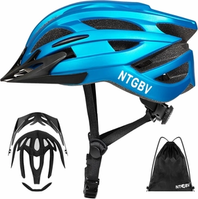 Adult Bike Helmet for Men/Women with Helmet Bag 2 Removable Moisture-Wicking Liners & Visors Lightweight Shockproof Adjustable Design CPSC 1203 & EN 1078 Safety Certified for Road/Commute/MTB