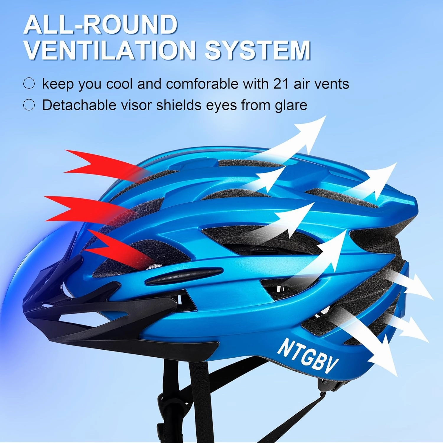 Adult Bike Helmet for Men/Women with Helmet Bag 2 Removable Moisture-Wicking Liners & Visors Lightweight Shockproof Adjustable Design CPSC 1203 & EN 1078 Safety Certified for Road/Commute/MTB
