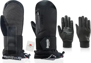 Advanced Snowboarding Mittens with Wrist Guards & Removable Liners