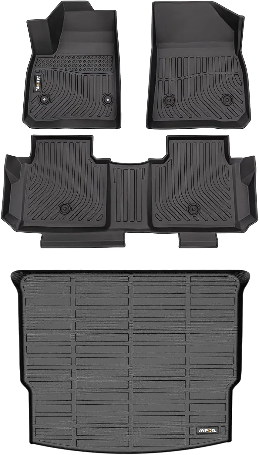 AIPOIL® Floor Mats & Cargo Liner Set for Chevy Blazer 2019-2024 2025 All Weather Protection TPE Anti-Slip Automotive Full Set Custom Chevrolet Blazer Car Mats Accessories - Black