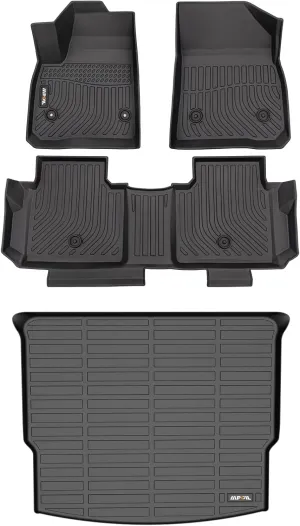 AIPOIL® Floor Mats & Cargo Liner Set for Chevy Blazer 2019-2024 2025 All Weather Protection TPE Anti-Slip Automotive Full Set Custom Chevrolet Blazer Car Mats Accessories - Black