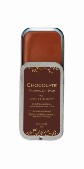 AL 100% Natural Chocolate Lip Balm with Shea Butter & Cocoa - Nourishing & Moisturizing 10g Pack, No Color Added, for Soft & Smooth Lips, 0.35 Ounce