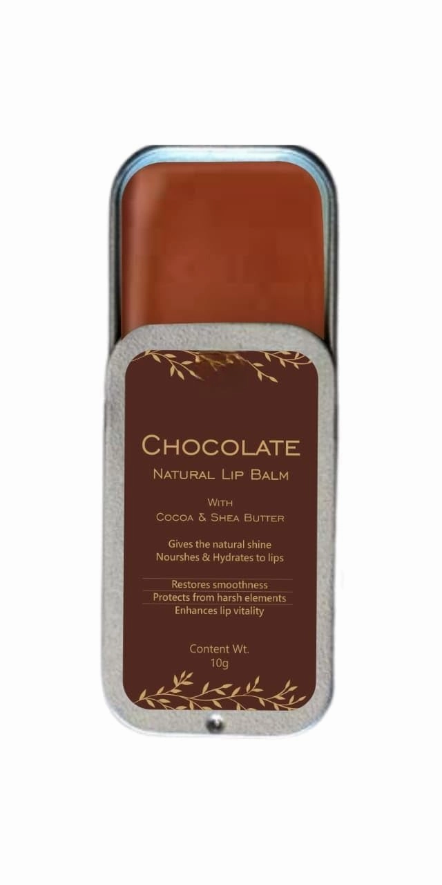 AL 100% Natural Chocolate Lip Balm with Shea Butter & Cocoa - Nourishing & Moisturizing 10g Pack, No Color Added, for Soft & Smooth Lips, 0.35 Ounce