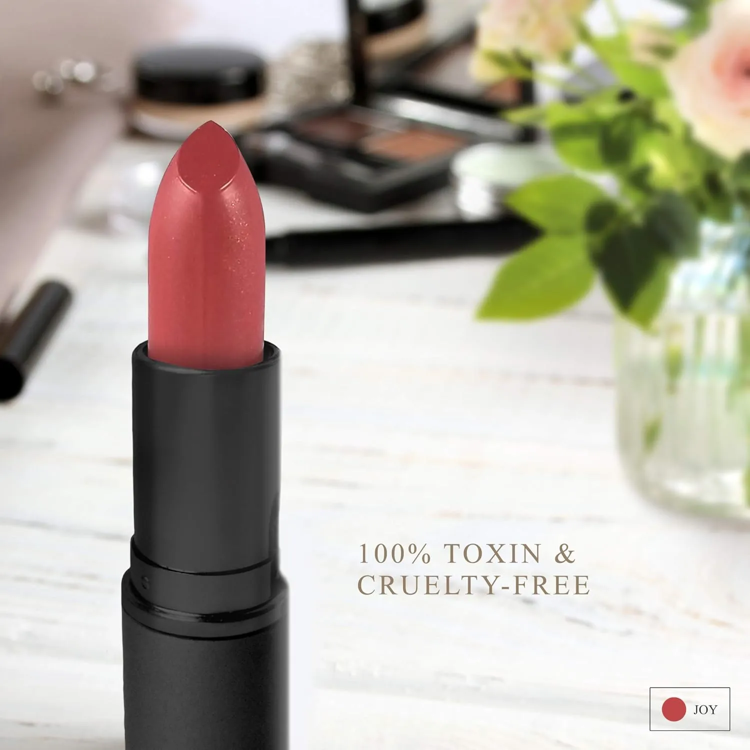 All Natural Lipstick, Semi Matte Lip Color, Moisturizing, Long Lasting, Vegan Makeup for Women (7 Shades)