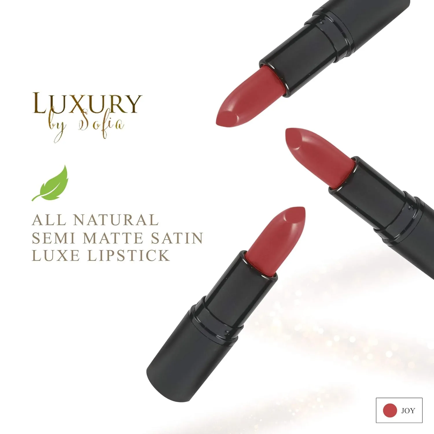 All Natural Lipstick, Semi Matte Lip Color, Moisturizing, Long Lasting, Vegan Makeup for Women (7 Shades)