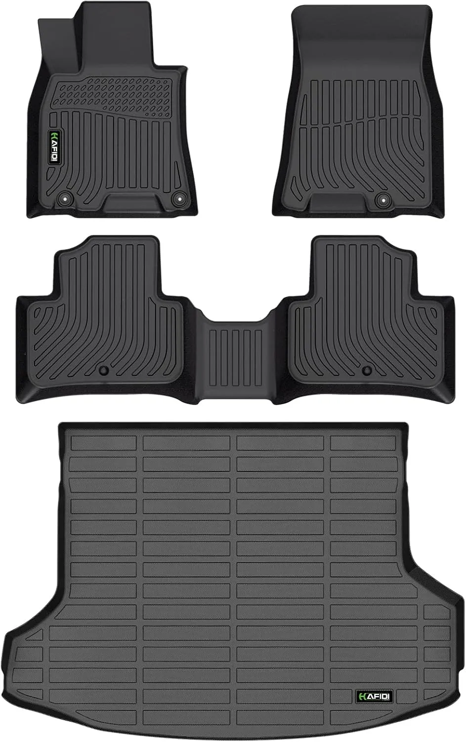 All Weather Floor Mats & Cargo Liner for Genesis GV70 2022-2025 (Not Electrified GV70) Custom Fit Full Set Accessories - Black