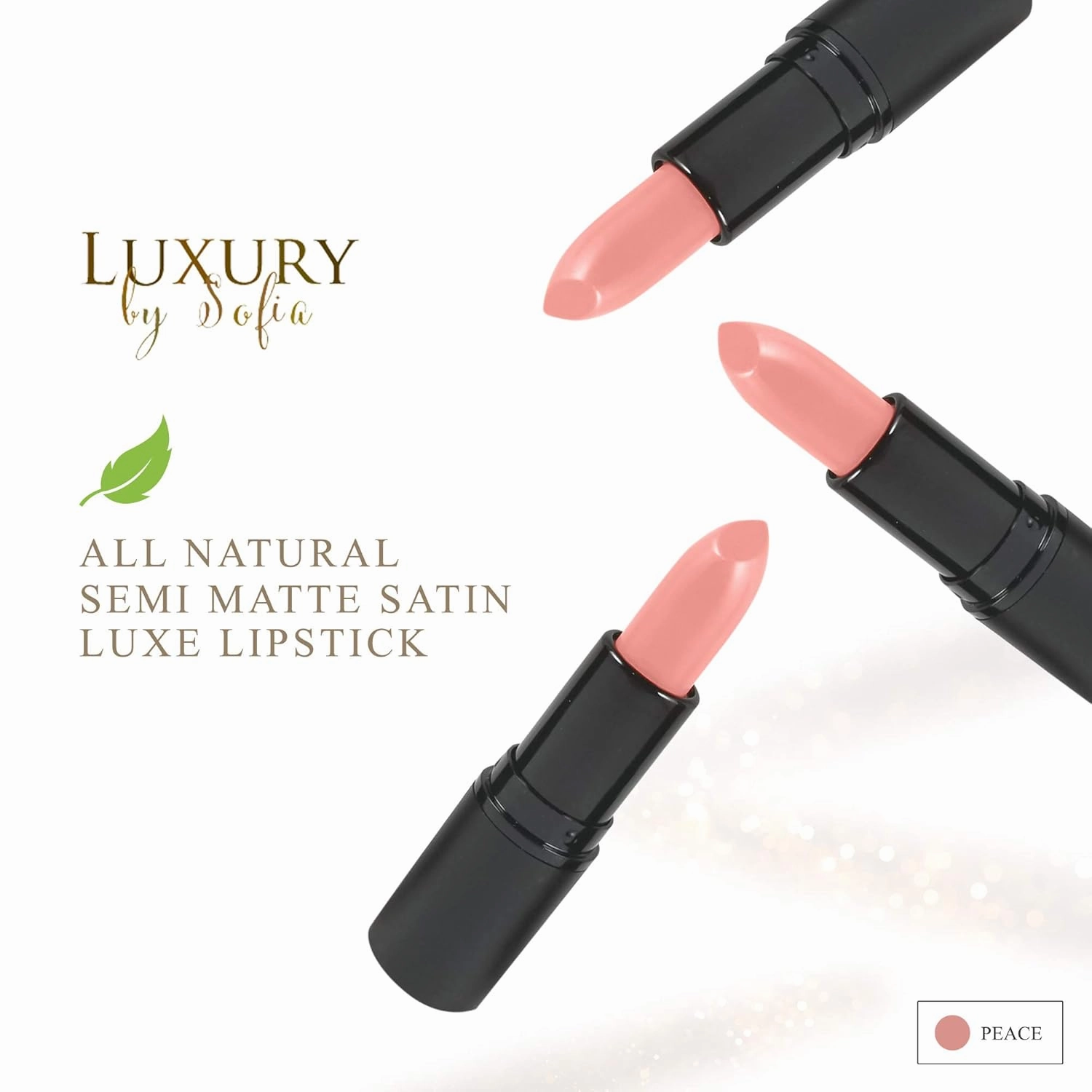 All Natural Lipstick, Semi Matte Lip Color, Moisturizing Lipstick, Non Toxic, Non GMO, Highly Pigmented, Long Lasting Lipstick, Vegan Makeup for Women (7 Shades)