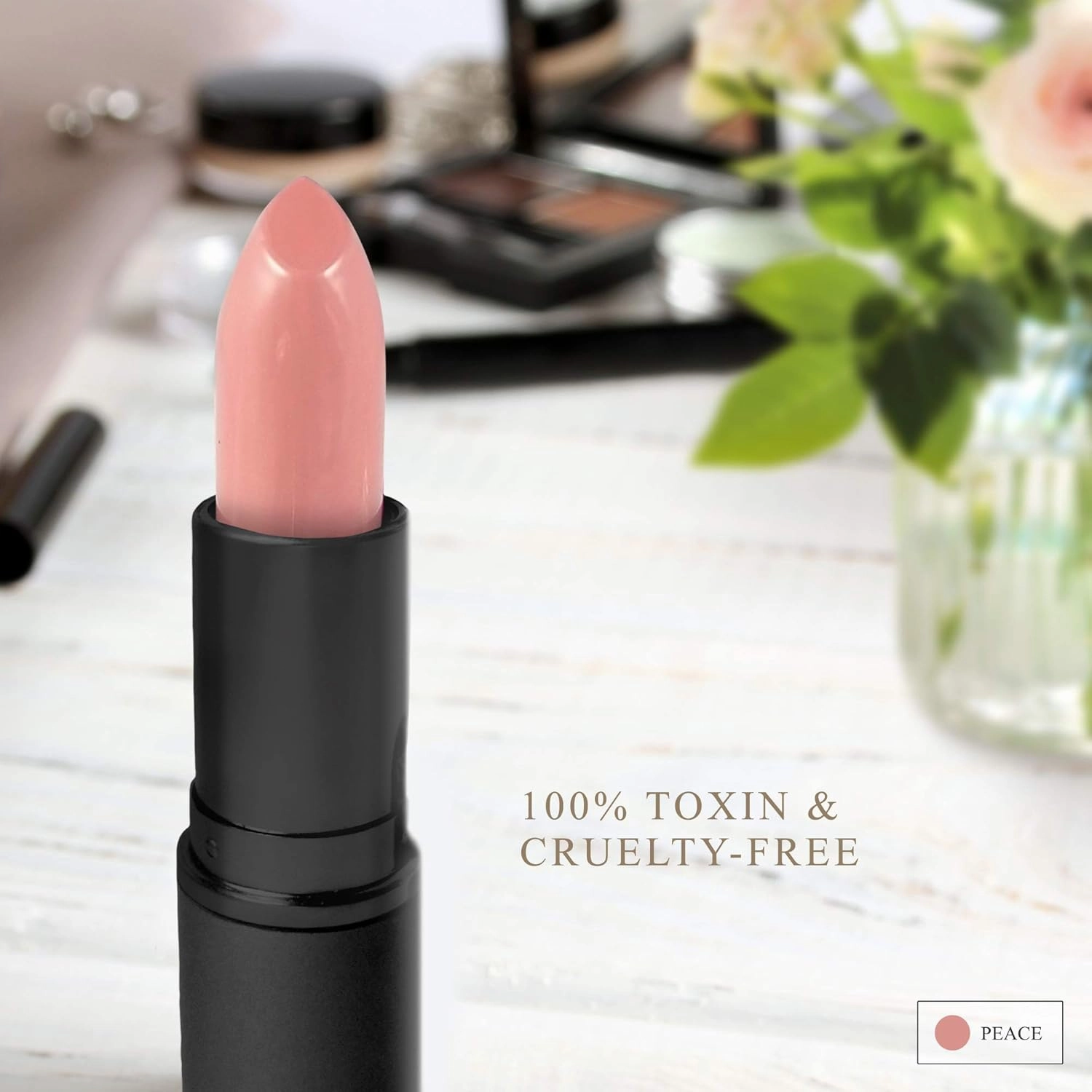 All Natural Lipstick, Semi Matte Lip Color, Moisturizing Lipstick, Non Toxic, Non GMO, Highly Pigmented, Long Lasting Lipstick, Vegan Makeup for Women (7 Shades)