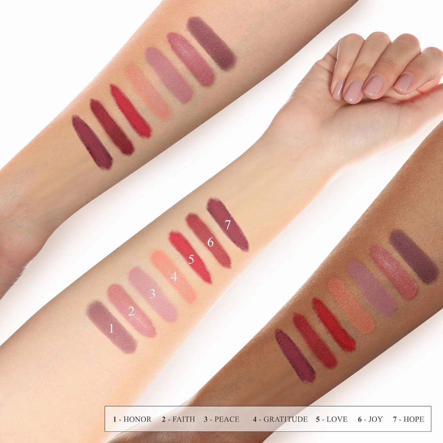 All Natural Lipstick, Semi Matte Lip Color, Moisturizing Lipstick, Non Toxic, Non GMO, Highly Pigmented, Long Lasting Lipstick, Vegan Makeup for Women (7 Shades)