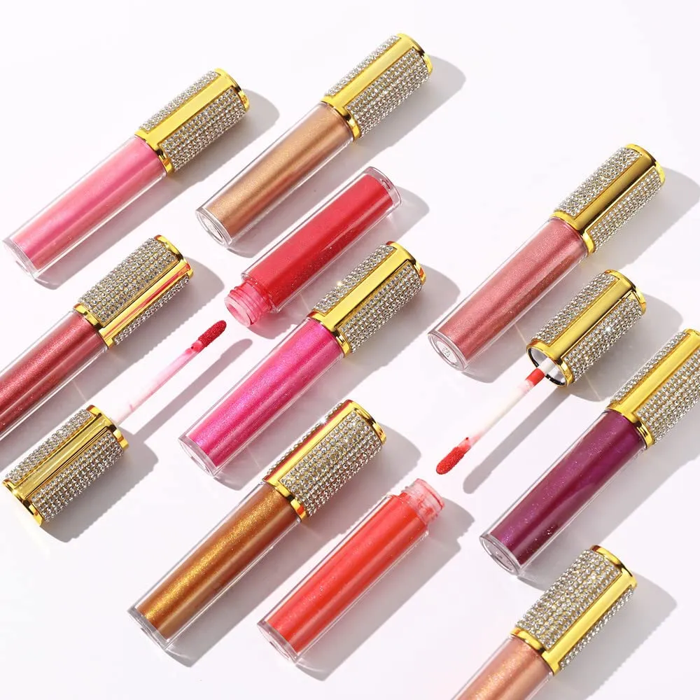 AMORIX 24 Pack Gold Crystal Lip Gloss Tubes with Wand 5ml Empty Lip Gloss Containers Lipgloss Bottles with Stoppers 2pcs Syringes   Labels for DIY Lip Gloss Balm