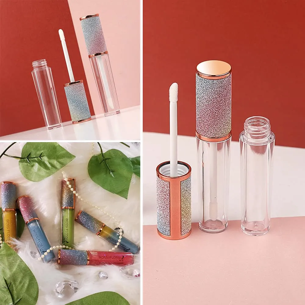 AMORIX 24 Pack Rainbow Lip Gloss Tubes with Wand 5ml Empty Lip Gloss Containers Lipgloss Bottles with Stoppers   2pcs Syringes for DIY Lip Gloss Balm