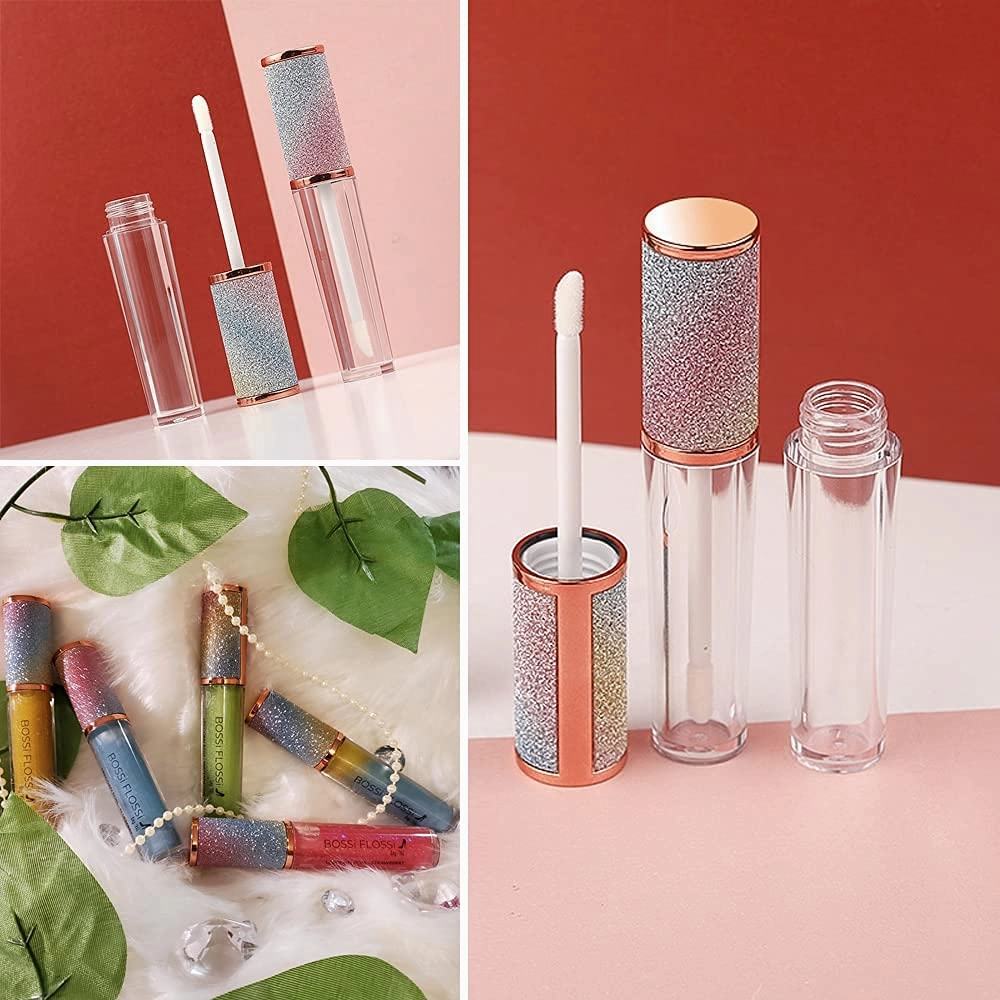 AMORIX 50 Pack Rainbow Lip Gloss Tubes with Wand 5ml Empty Lip Gloss Containers Cute Lipgloss Bottles Lip Gloss Supplies Kit   3pcs Syringes   Labels for DIY Lip Gloss Base