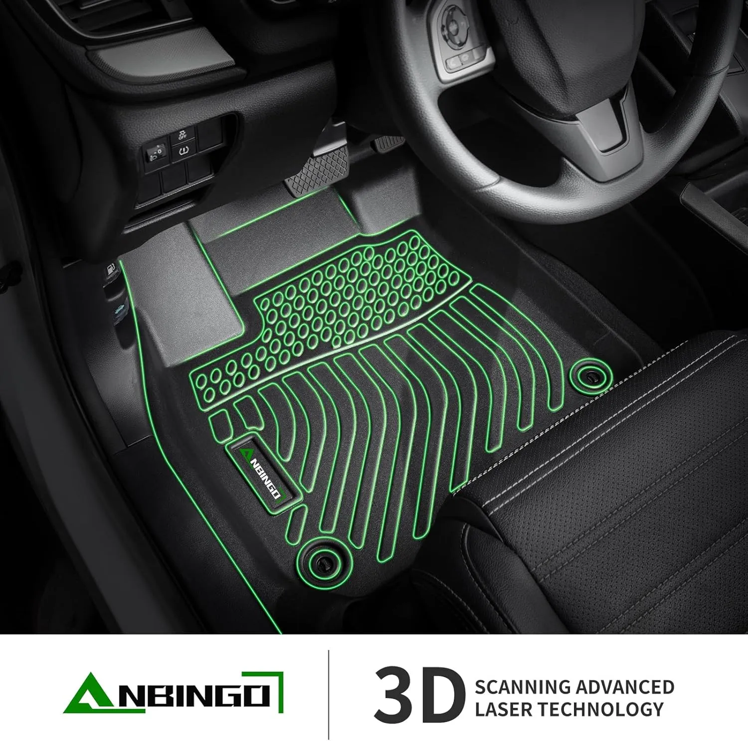 ANBINGO®-Floor Mats for Mazda 3 2025-2019 All Weather Protection TPE Anti-Slip Car Full Set Floor Liners Custom Accessories