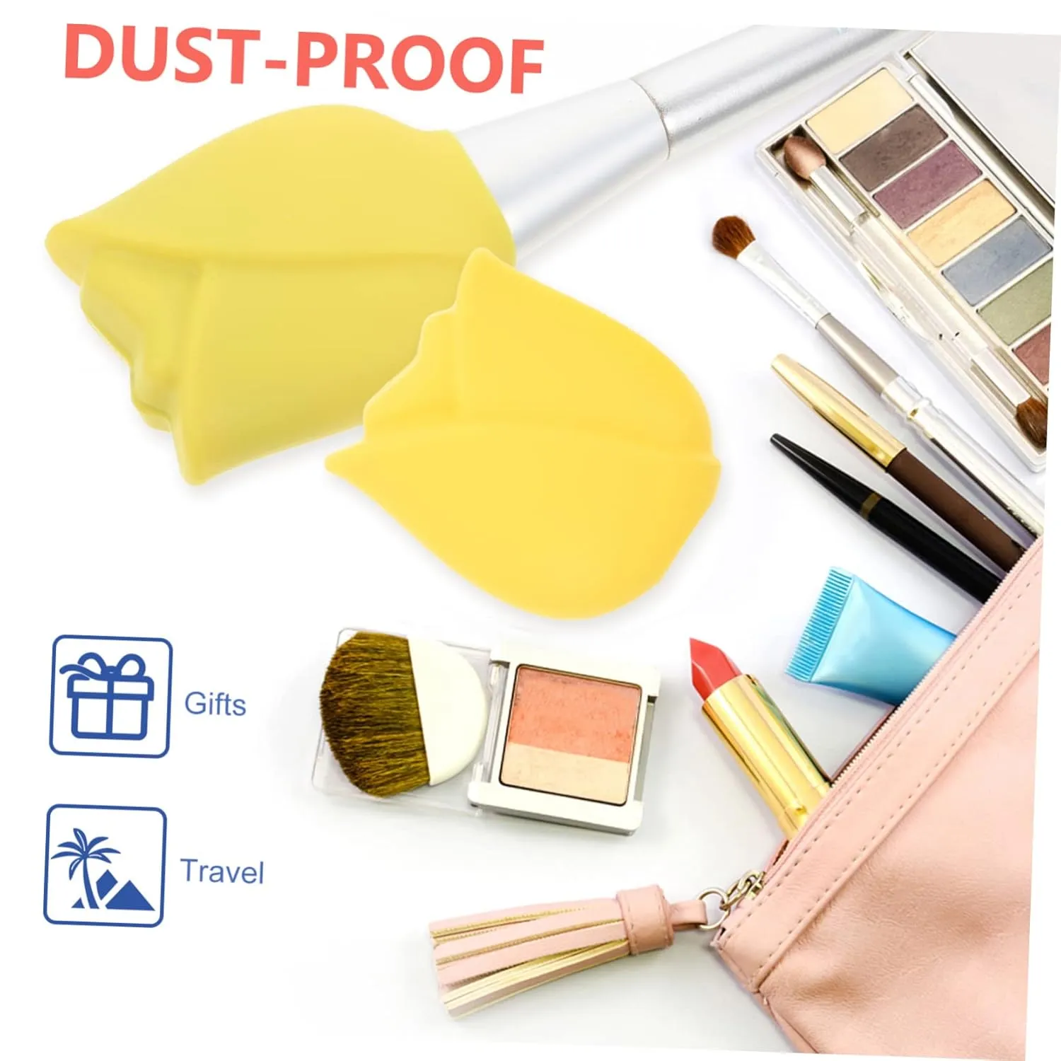 Angoily 3sets Silicone Brush Caps Makeup Brush Holder Travel Makeup Organizers Cover Set Travel Covers 3pcs*3