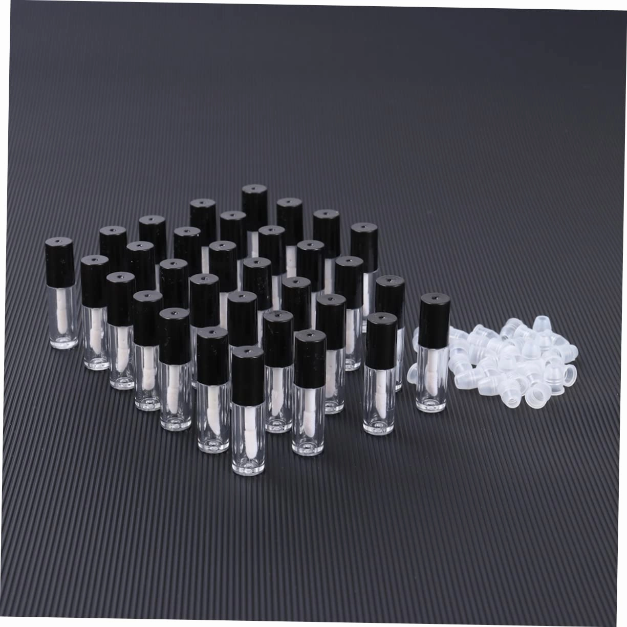 Angoily 48 Pcs Lip Gloss Containers with Wand Lipstick Lip Gloss Balm Container Lip Gloss Bottles Clear Container Makeup Lip Gloss Black Container Empty Cosmetic Containers Mini