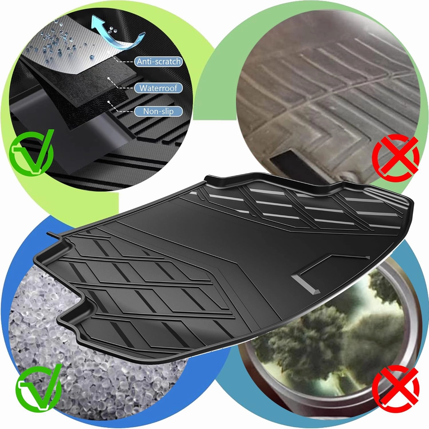 AOMSAZTO Cargo Liner Compatible with 2014-2019 Toyota Corolla Sedan | Custom Fit Trunk Mat Behind 2nd Row | All Weather Protection Cargo Mat Compatible with 2014-2019 Corolla Sedan Models
