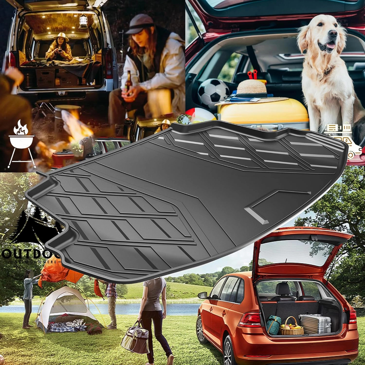 AOMSAZTO Cargo Liner Compatible with 2014-2019 Toyota Corolla Sedan | Custom Fit Trunk Mat Behind 2nd Row | All Weather Protection Cargo Mat Compatible with 2014-2019 Corolla Sedan Models
