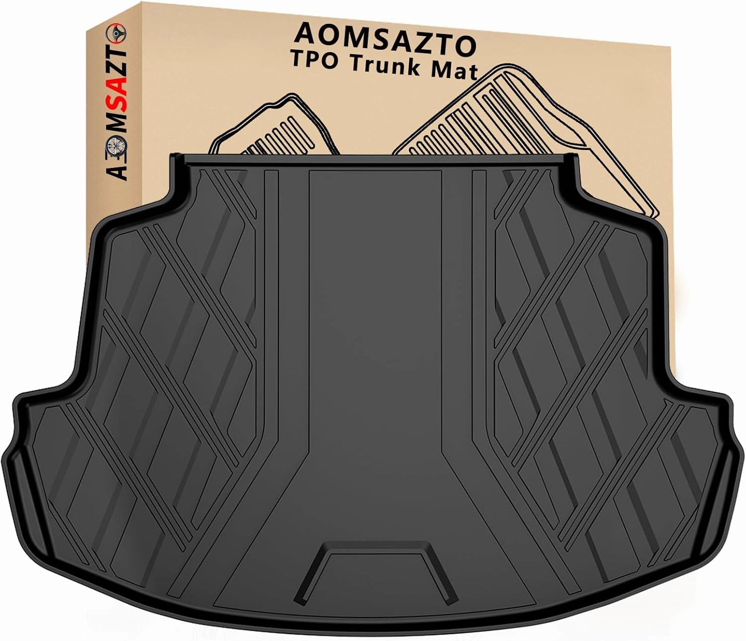 AOMSAZTO Cargo Liner Compatible with 2014-2019 Toyota Corolla Sedan | Custom Fit Trunk Mat Behind 2nd Row | All Weather Protection Cargo Mat Compatible with 2014-2019 Corolla Sedan Models