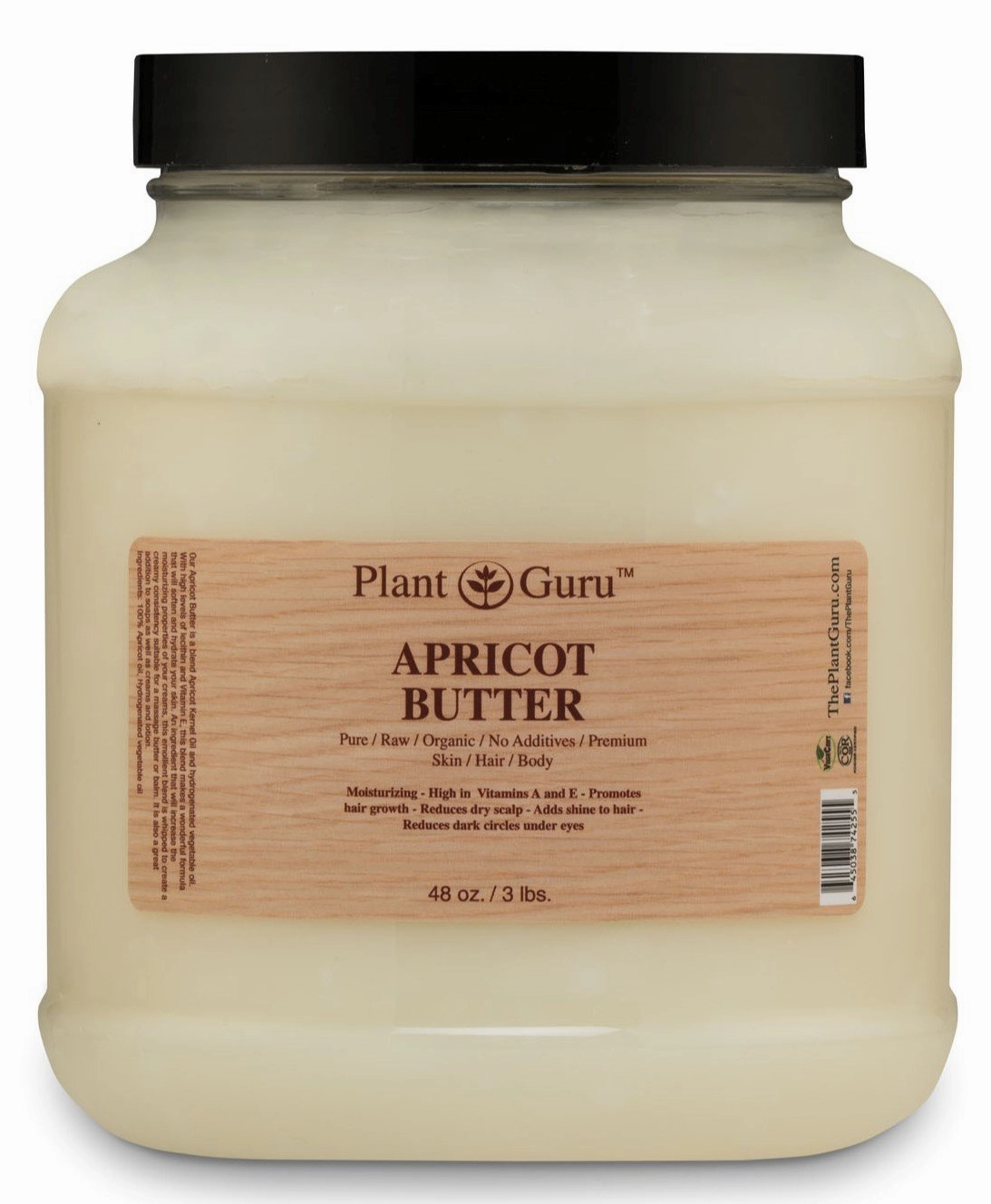 Apricot Body Butter 3 lbs. 100% Pure Raw Fresh Natural Cold Pressed. Skin, Hair, Nail Moisturizer, DIY Creams, Balms, Lotions, Soaps.