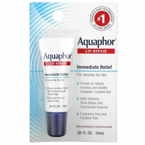 Aquaphor Lip Repair Ointment - Long-lasting Moisture to Soothe Dry Chapped Lips - .35 fl. oz Tube, 5 Pack