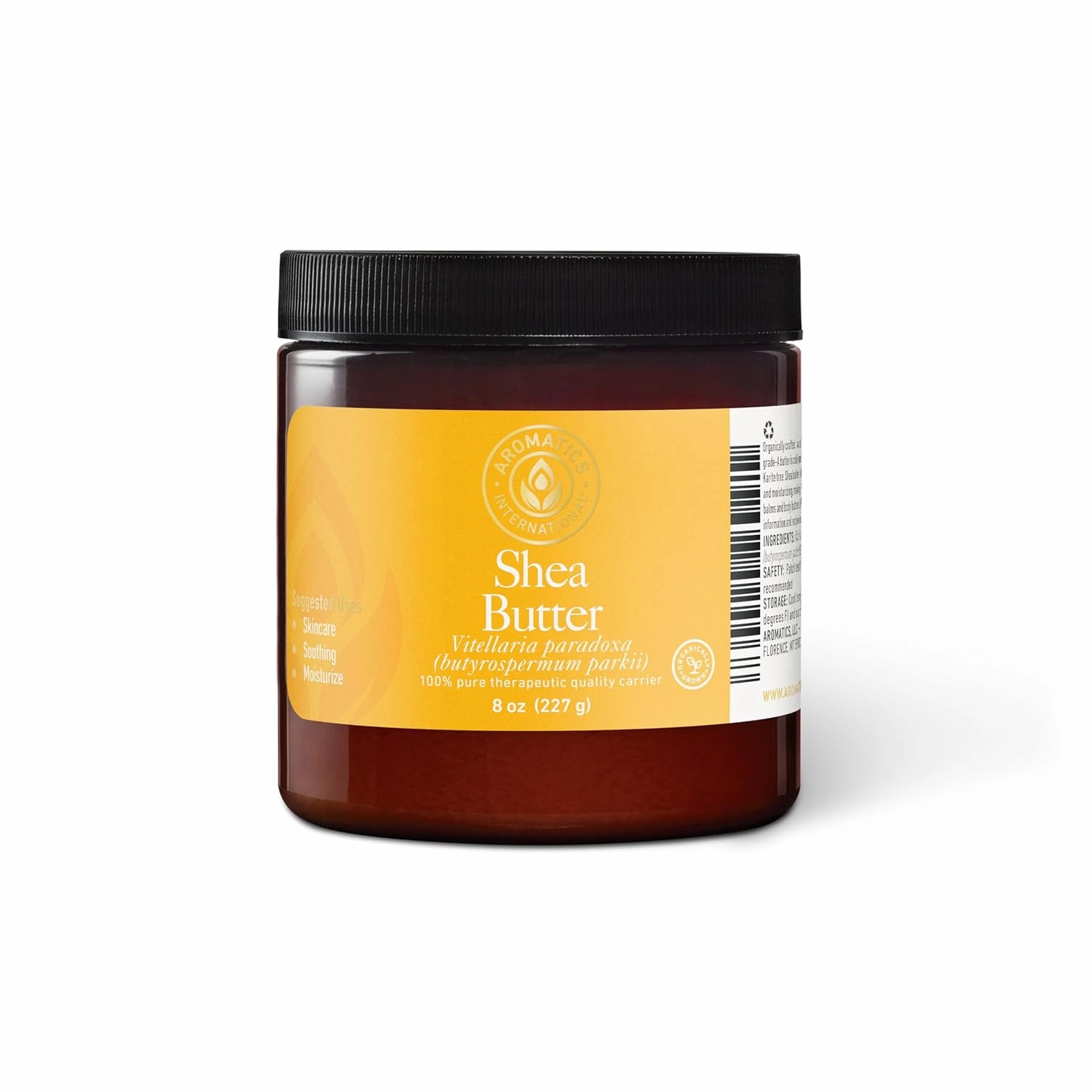 Aromatics International Shea Butter 8 oz | Natural Moisturizing Butter for Skin, Hair, and Body | Rich in Essential Fatty Acids and Antioxidants | Vegan and Organic