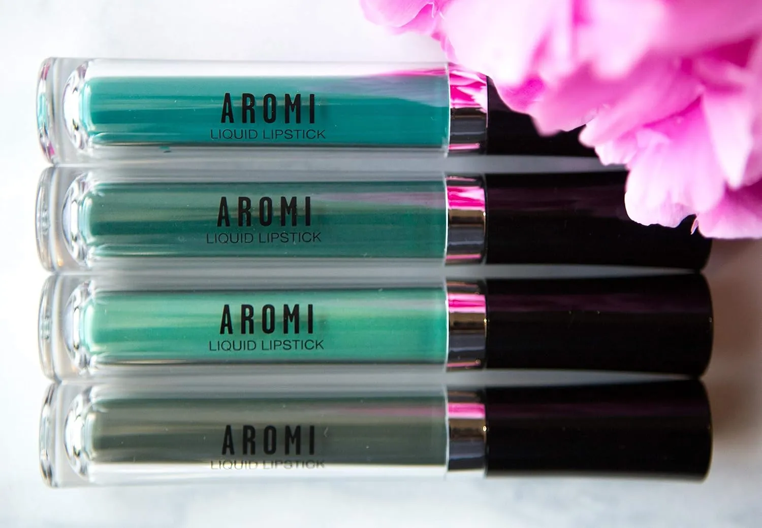 Aromi Dark Green Matte Liquid Lipstick | Long-Lasting, Forest Lip Color, Vegan Makeup, Cruelty-free, Unique Lipstick Shade, Handmade (Emerald Green)