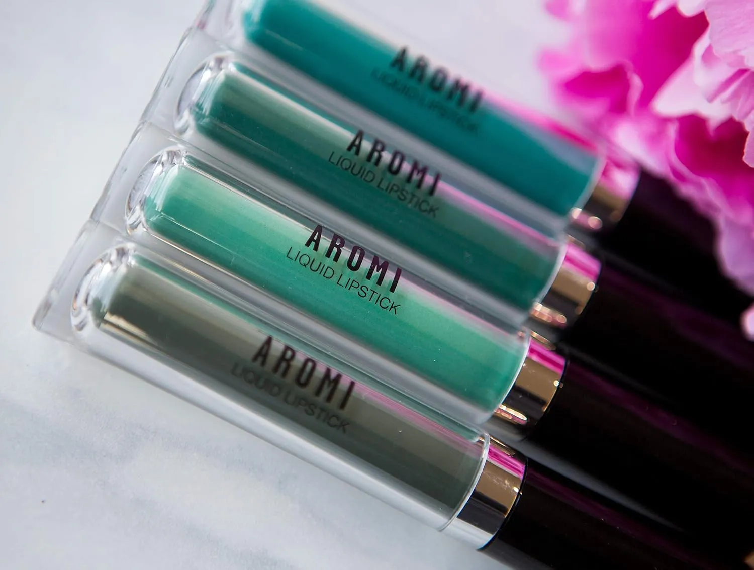Aromi Dark Green Matte Liquid Lipstick | Long-Lasting, Forest Lip Color, Vegan Makeup, Cruelty-free, Unique Lipstick Shade, Handmade (Emerald Green)