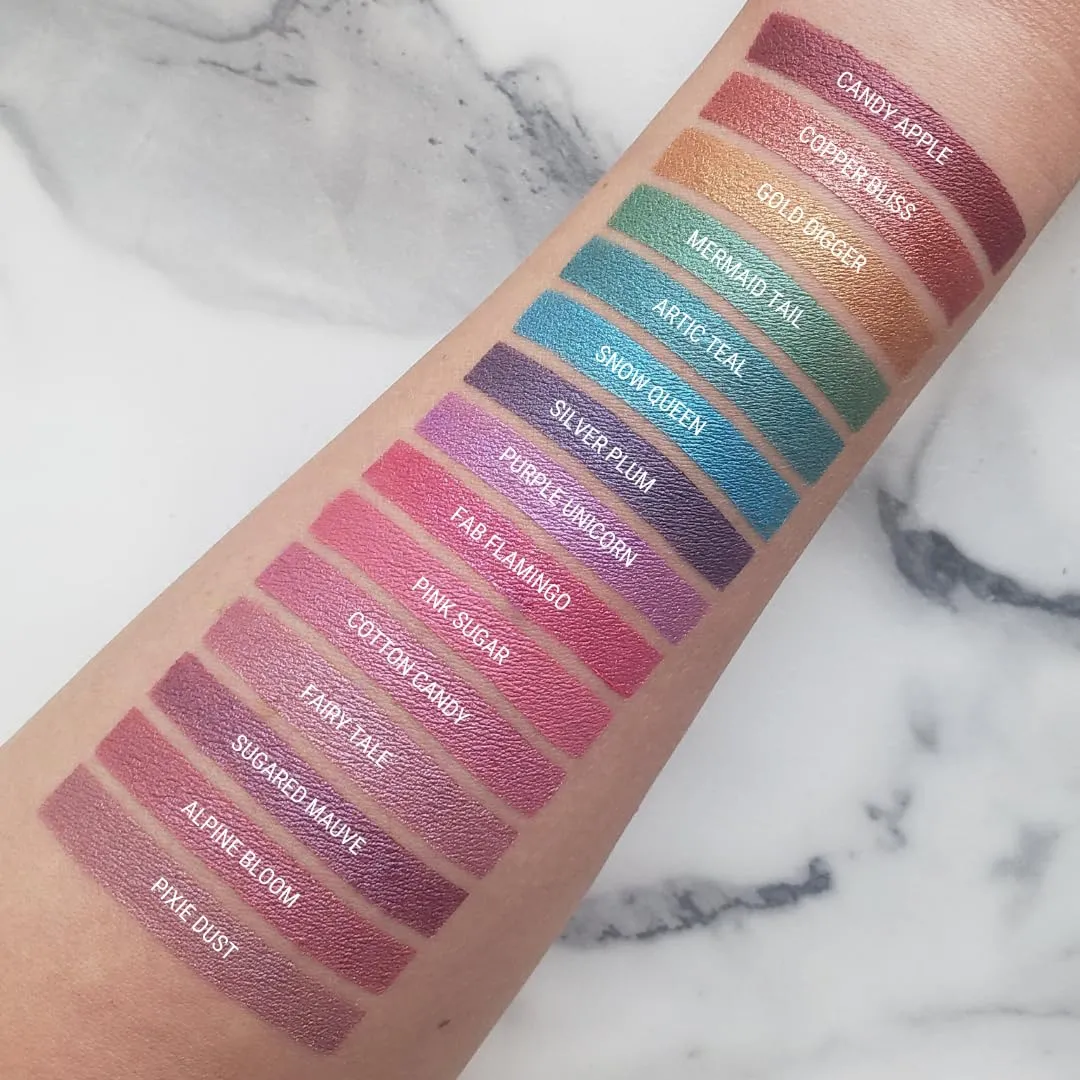 Aromi Metallic Liquid Lipstick | Long-lasting, Smear, Smudge,   Transfer Proof, Waterproof, Light, Baby Pink Lip Color with Shimmery Finish, Paraben   Phthalate Free (Pink Sugar)