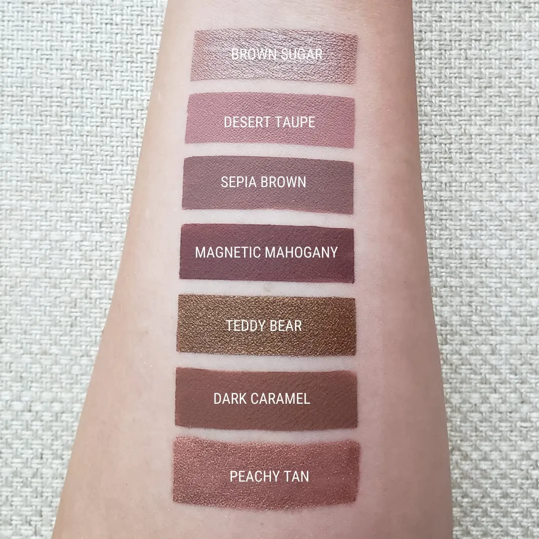 Aromi Peachy Tan Metallic Liquid Lipstick | Sepia Bronze Lip Color with Shimmery Finish, Vegan, Cruelty-free, Long-Lasting, Handmade (Peachy Tan)