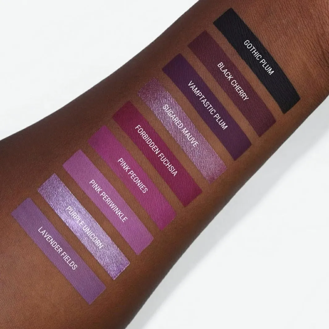 Aromi Sugared Mauve Metallic Liquid Lipstick, Purple Pink Lip Color with Shimmery Finish, Raspberry Mulberry Lipstick, Long-Lasting, Handmade (Sugared Mauve)