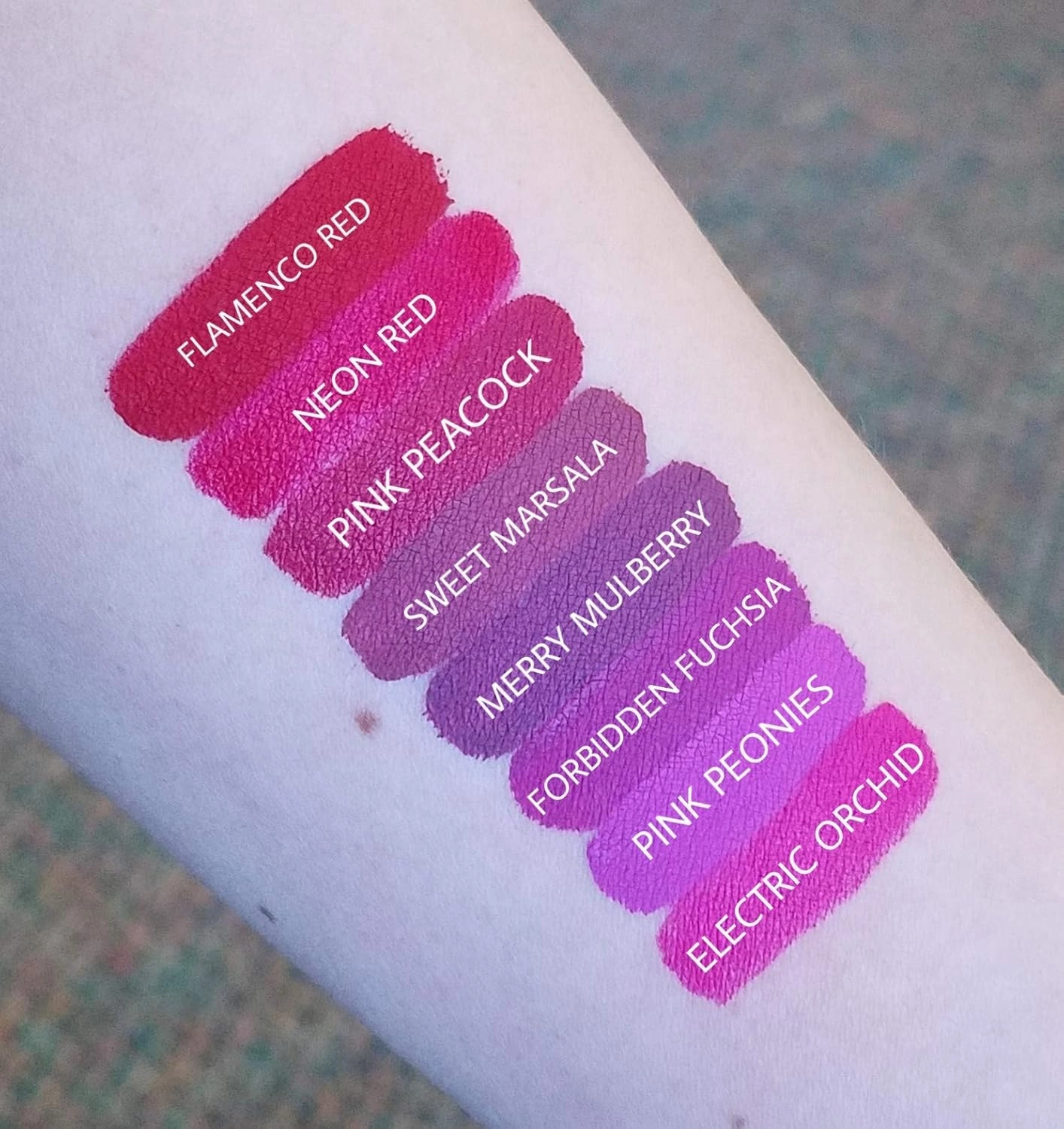 Aromi Bright Pink Matte Liquid Lipstick | Magenta Fuchsia Lip Color with Blue Undertones, Vegan, Cruelty-free, Smudge Proof, Transfer Proof, Long-lasting (Pink Peonies)