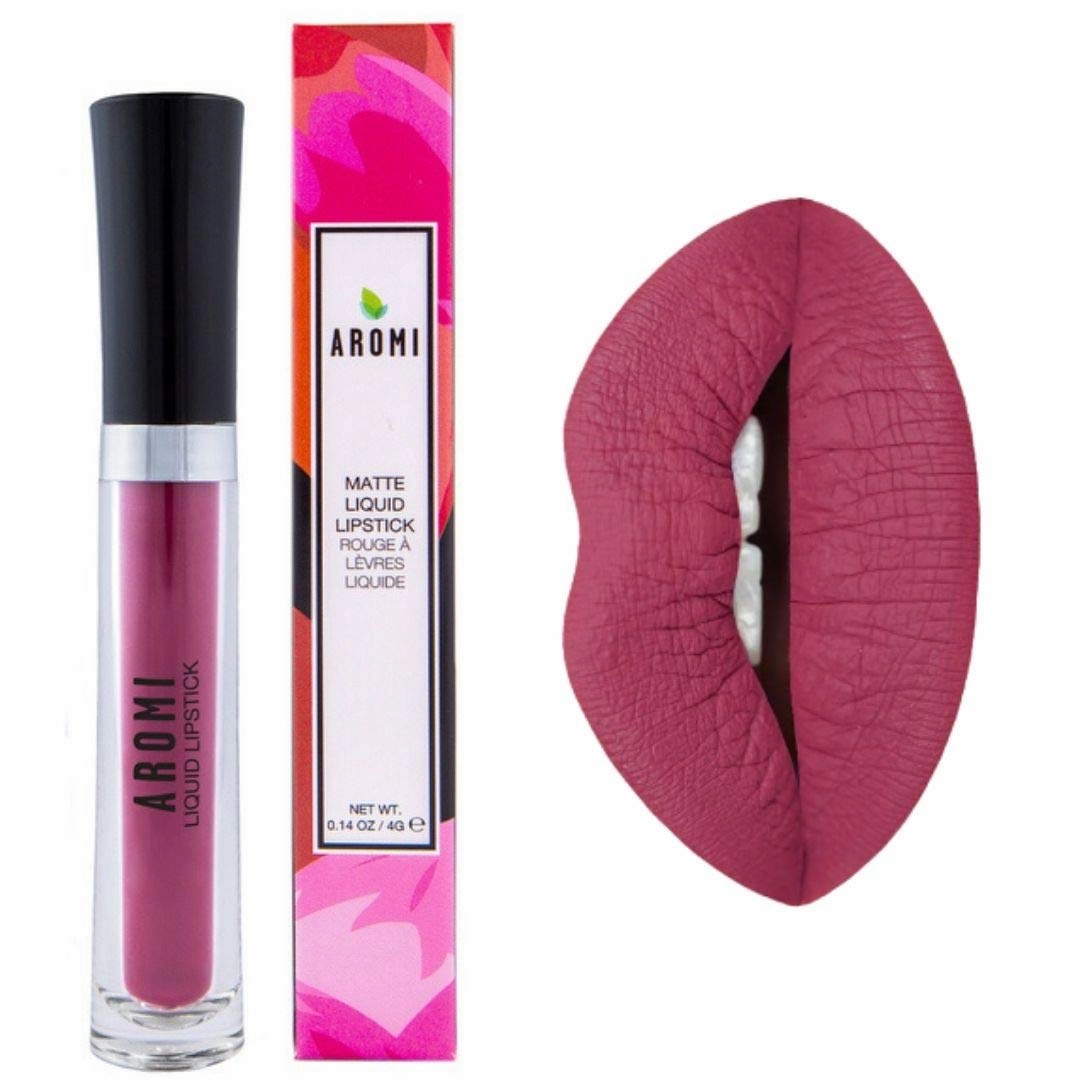 Aromi Marsala Matte Liquid Lipstick | Rosy Burgundy, Pink Maroon Lip Color, Long-lasting, Vegan, Cruelty-free, Waterproof, Handmade (Sweet Marsala)