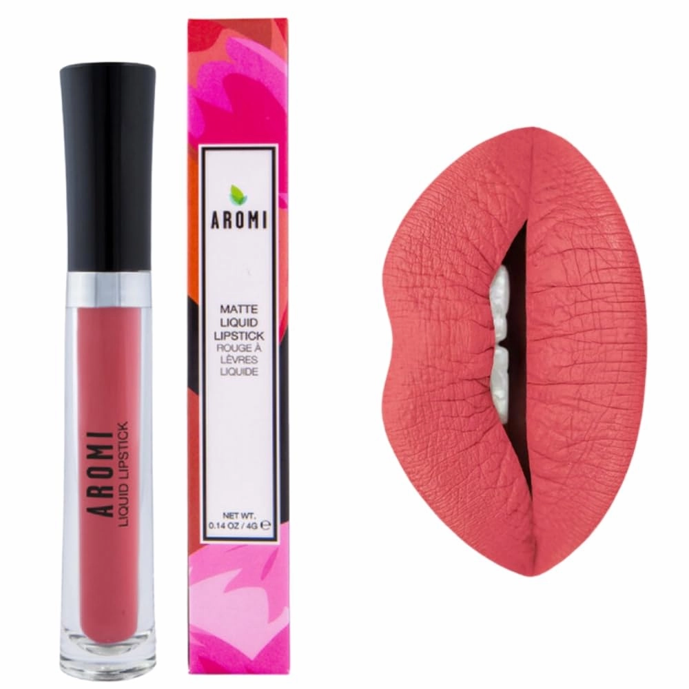 Aromi Matte Liquid Lipstick | Long-Lasting, Mango Coral Lip Color, Vegan, Cruelty-free, Transfer & Smudge Proof, Waterproof, Gluten Free (Mango Tango)