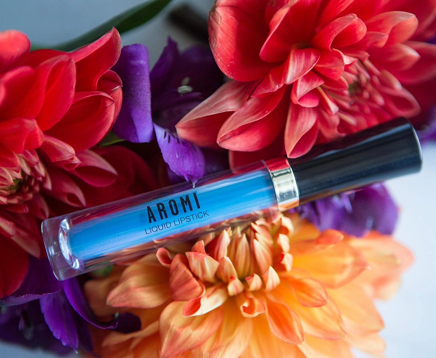 Aromi Matte Liquid Lipstick | Medium Blue Lip Color for Women, Long-lasting, Sky, Ocean Shade, Long Wear, Waterproof, Handmade (Azure Blue)