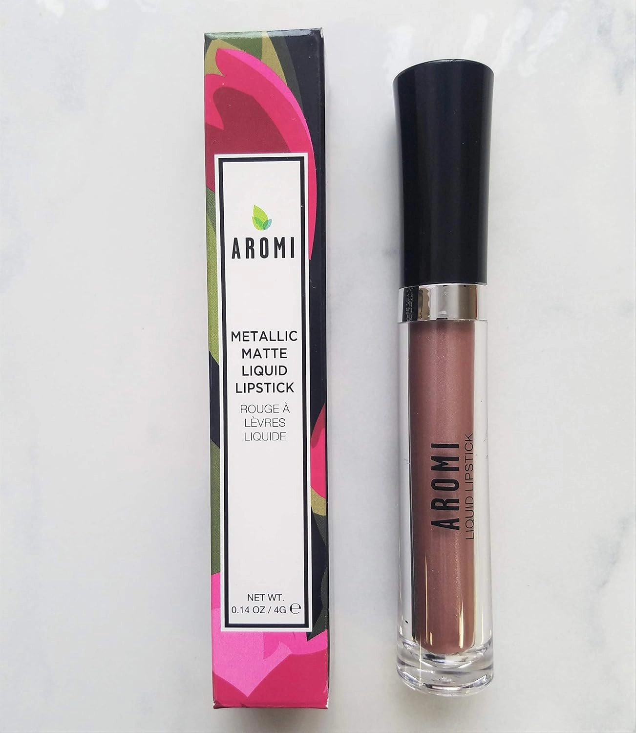 Aromi Metallic Liquid Lipstick | Smudge and Transfer Proof, Long-Lasting, Light Brown, Nude Lip Color with Shimmery Finish, Vegan, Cruelty-free, Handmade (Brown Sugar)