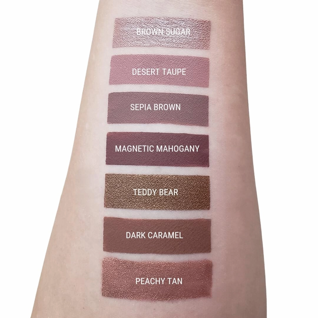 Aromi Metallic Liquid Lipstick | Smudge and Transfer Proof, Long-Lasting, Light Brown, Nude Lip Color with Shimmery Finish, Vegan, Cruelty-free, Handmade (Brown Sugar)