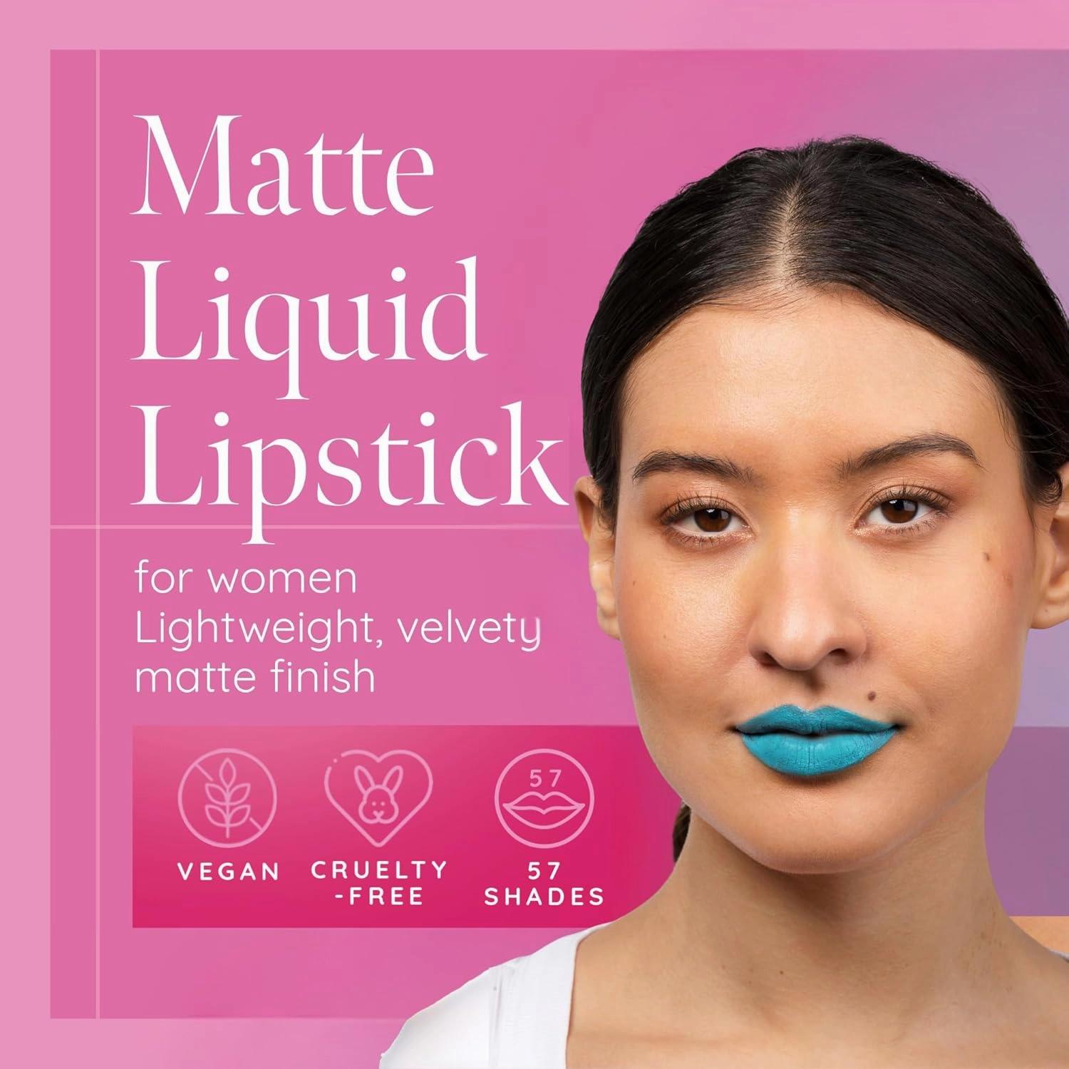 Aromi Sea Foam Matte Liquid Lipstick | Aqua, Aquamarine Lip Color, Blue Green, Smudge and Transfer Proof, Long-Lasting, Vegan, Cruelty-free, Handmade (Sea Foam)