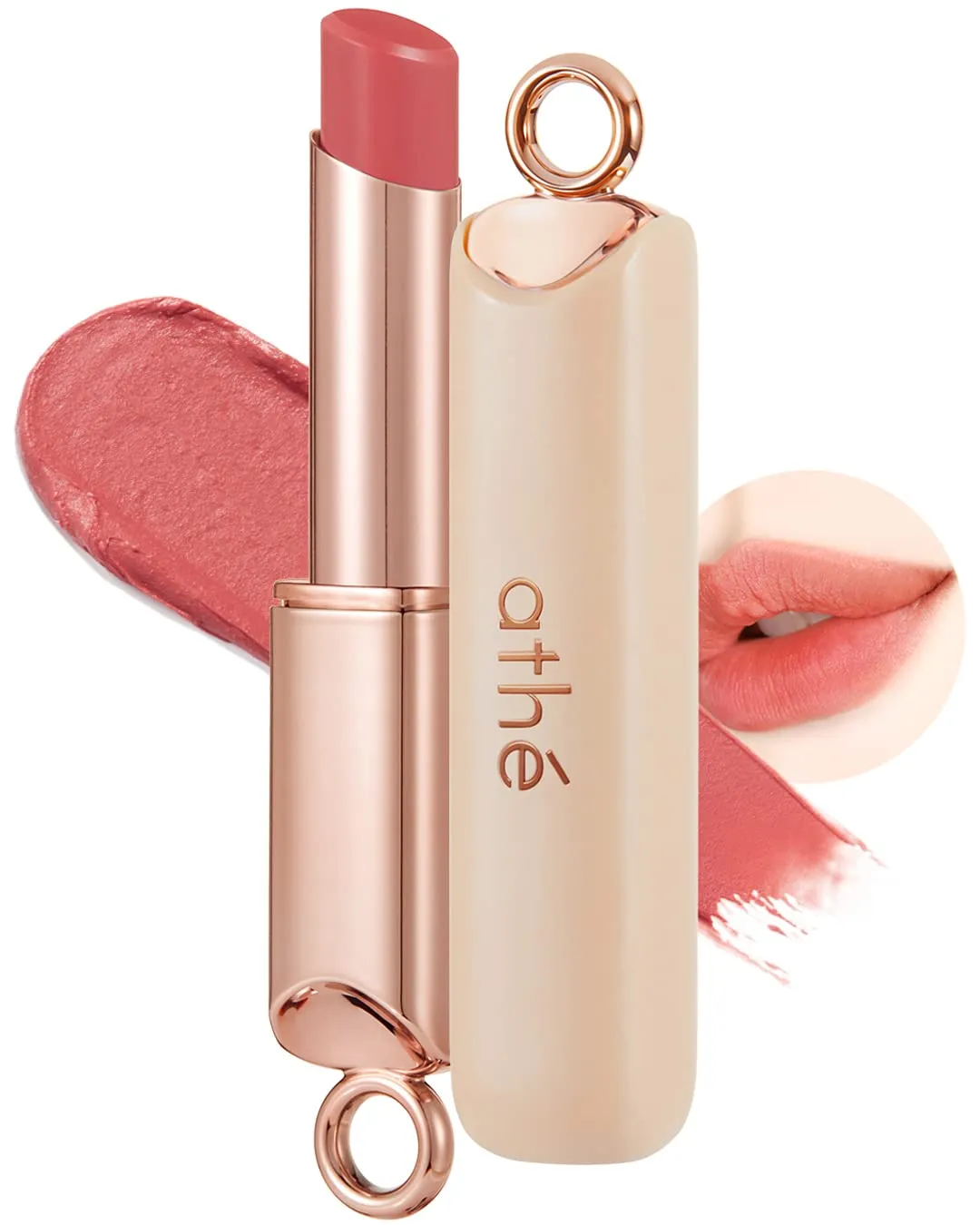 ATHÉ Authentic Airy Lip Balm 06 HAZE, Korean Vegan Color Lip Blam, Flake-Free Slim Fit Lips, Silky Powdery Finish & Air-like Blurring with Vibrant Colors, 0.11oz.