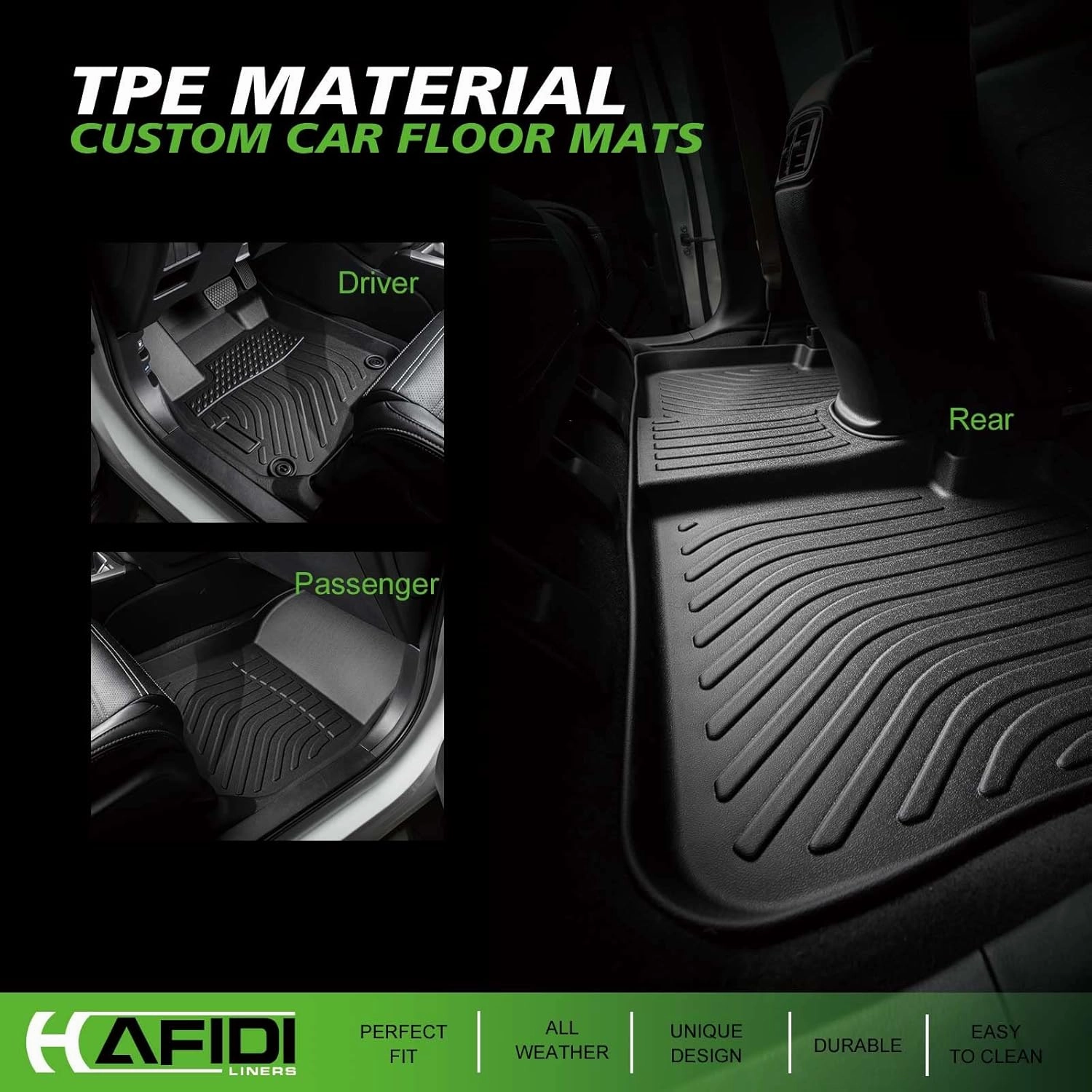 Automotive Floor Mats & Cargo Liner for Forester 2014-2018 All Weather Protection Full Set- Black