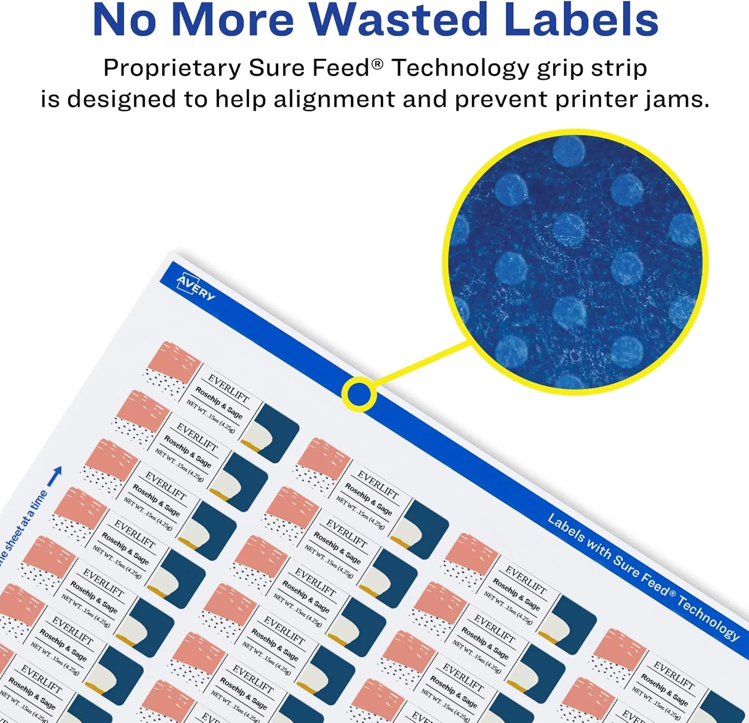Avery Durable Waterproof Rectangle Labels, Sure Feed Technology, 0.5" x 1.75", 2,000 Total, Oil and Tear-Resistant, Waterproof, Laser/Pigment-Based Inkjet Printable
