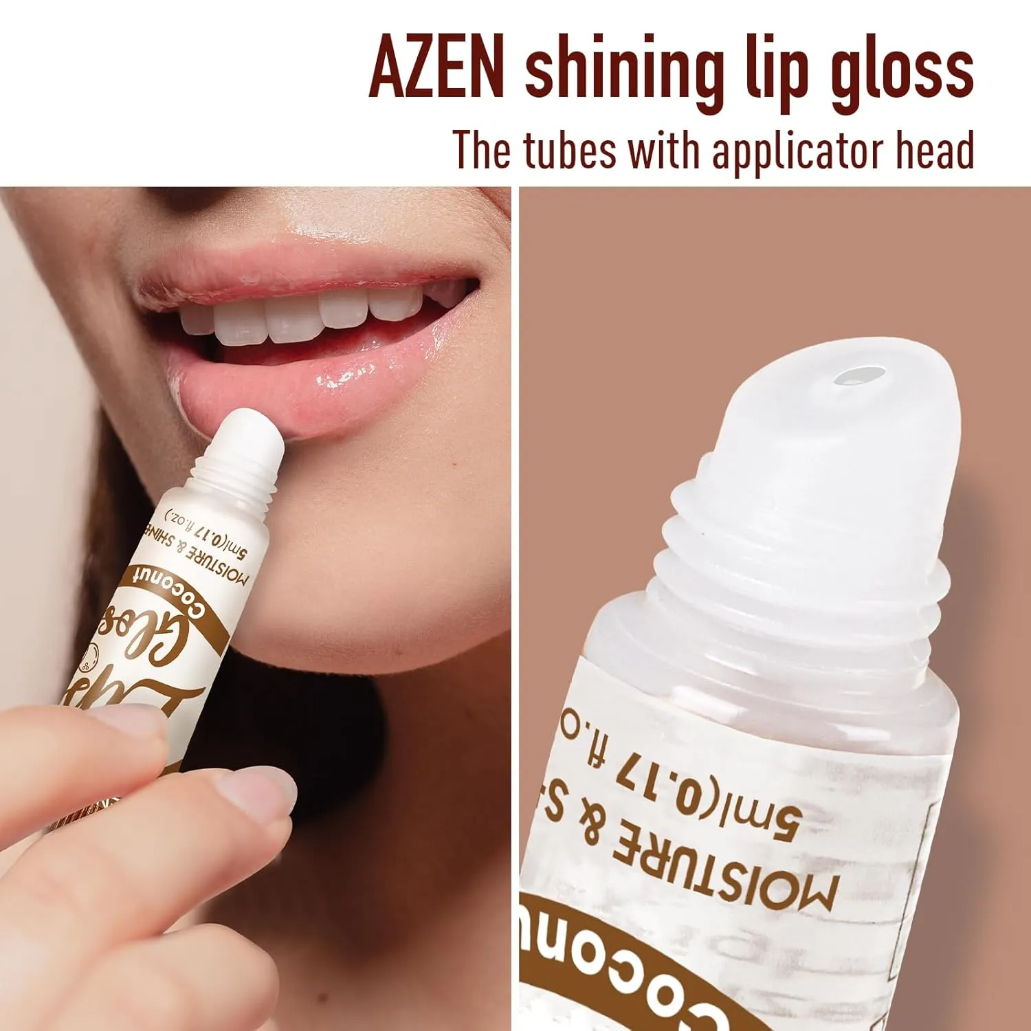 AZEN 60 Pack Lip Gloss Set, Color Lip Oil for Dry Cracked Lips Moisturizing Hydrating Nourishing with Vitamin E